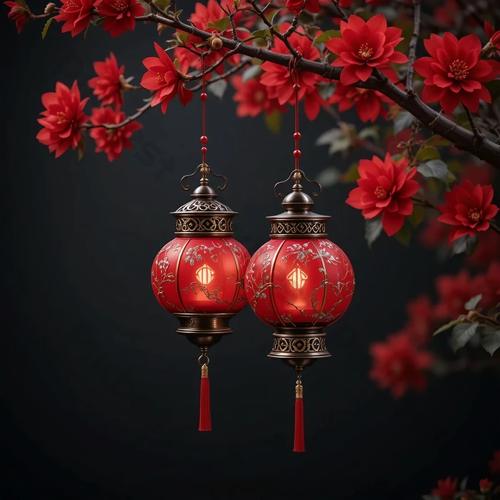 crimson-lanterns-amidst-a-blooming-night-of-floral-elegance_11494798